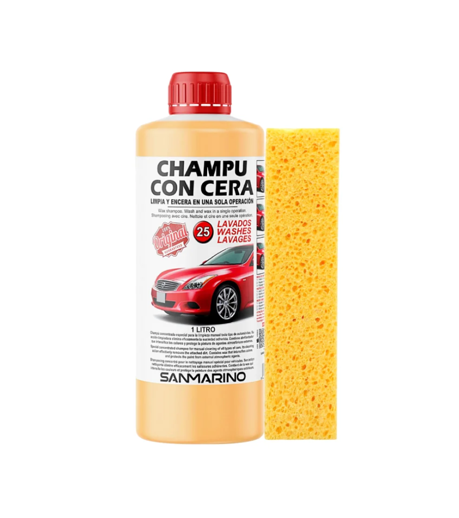 CHAMPU CON CERA Y ESPONJA 1L