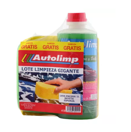 CHAMPU CON CERA, ESPONJA Y BAYETA 1L